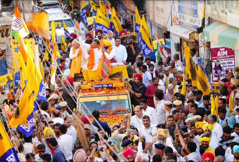 पंजाब के मुख्यमंत्री भगवंत मान का कुरुक्षेत्र में मेगा रोड शो