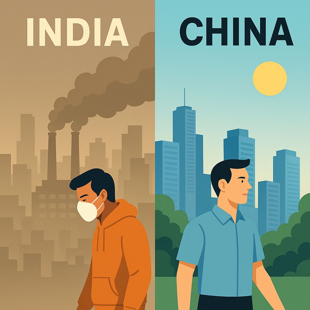 दिल्ली बनाम बीजिंग: एक ही हवा, एक ही सदी—पर फर्क सिर्फ सरकारों के इरादों का